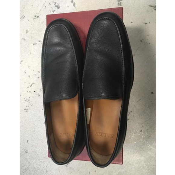 Bally Mens Black Calf printed Leather Loafer Shoe
